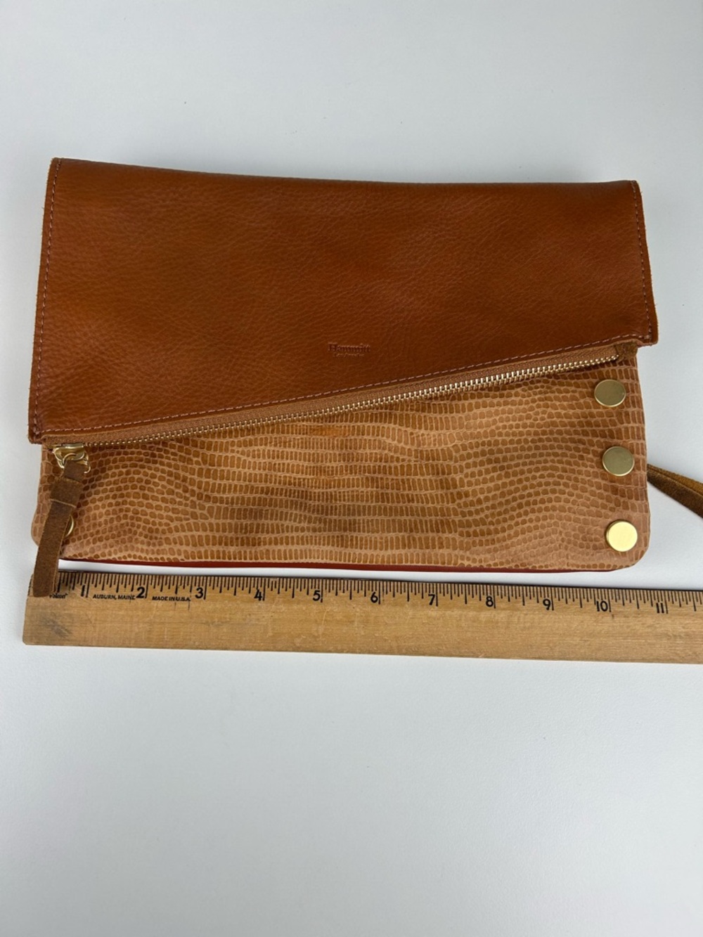 HAMMITT DILLON LOS ANGELES DILLON ARCHES HENNA LEATHER CROSSBODY CLUTCH MEDIUM - Picture 14 of 16